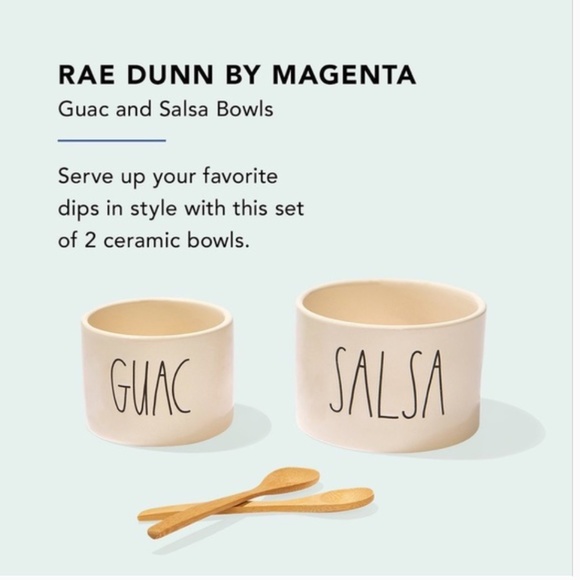 Rae Dunn SALSA & GUAC Bowl and Spoon Set - Picture 4 of 5